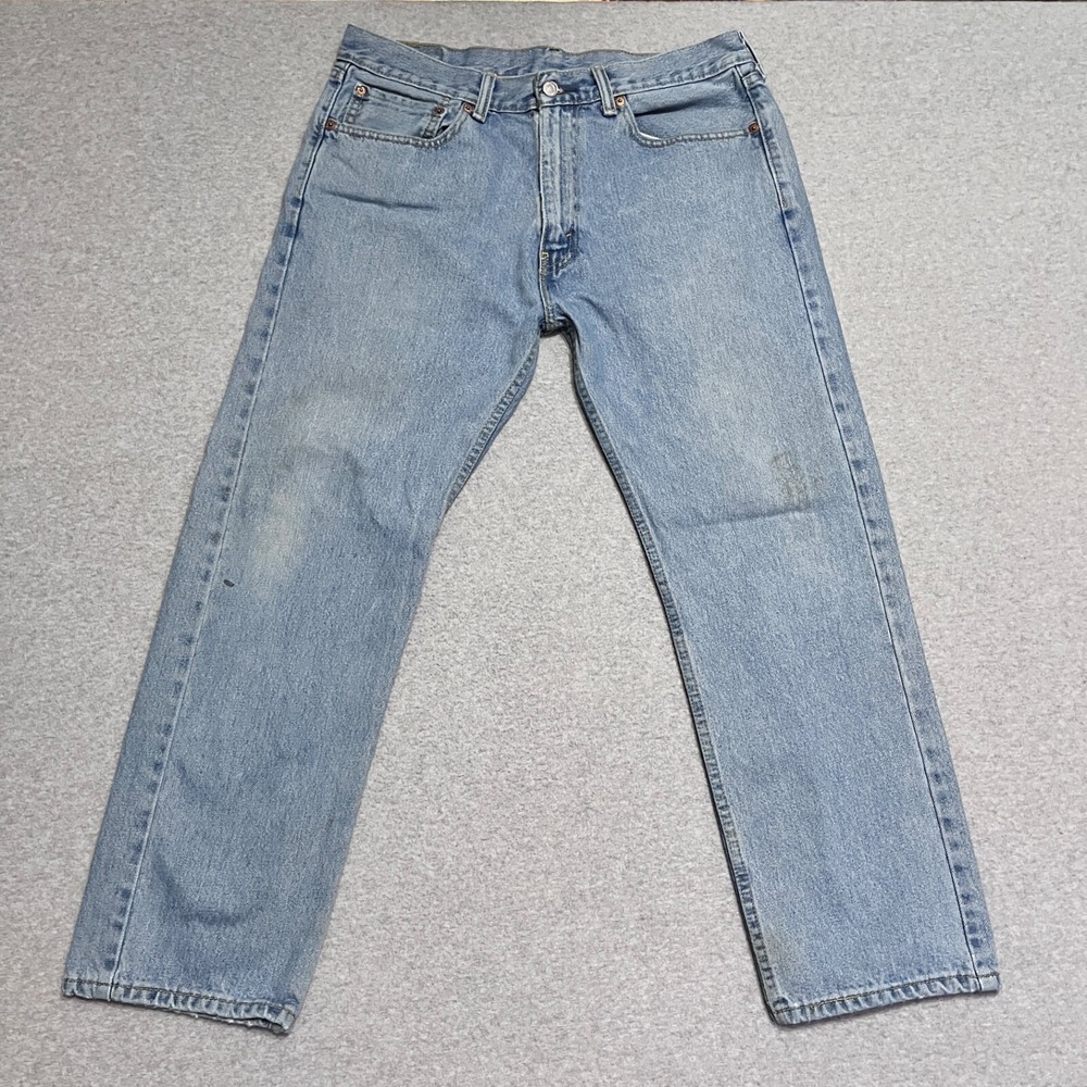 Levis Jeans Mens 36X30 Blue 505 Regular Straight‎ Workwear Faded Denim